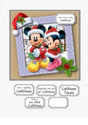Mickey and Minnie Christmas card topper