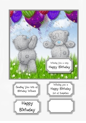 Tatty teddy with balloons