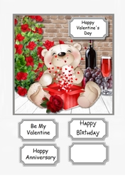 Cute Bear romantic card topper