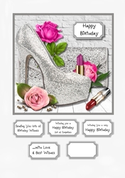 Silver shoes, bag and roses