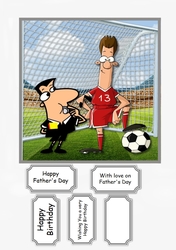 Football themed card topper for Birthday or Fathers Day