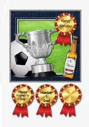 Football themed card topper for Birthday or Fathers Day