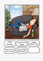 Relax...card topper for male Birthday Dad/Husband, Fathers Day or Retirement