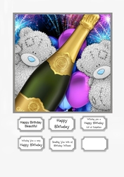 Tatty Teddy with Champagne and Balloons