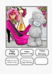 Tatty Teddy with shoes, perfume and roses for Birthday or Mothers Day