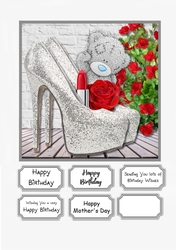 Tatty Teddy with shoes and roses for Birthday or Mothers Day