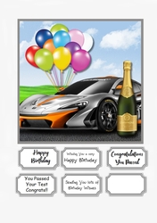 Sports Car Birthday or Congratulations on Passing Your Driving Test