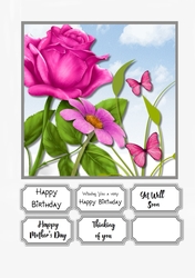 Floral card topper for various occasions
