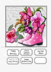 Wellies and Flowers for Birthday, Mothers Day or Get Well Soon