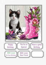 Cat and Flowers