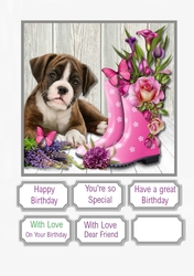 Dog and Flowers