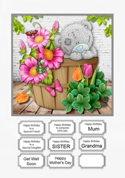 Tatty Teddy with Bushel of Flowers for Birthday, Mothers Day, Get Well and other occasions
