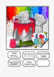 Tatty Teddy with Paint for Dad Birthday or Fathers Day