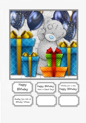 Tatty Teddy with Presents and Balloons