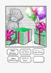 Tatty Teddy with Presents and Balloons for Birthday or Mothers Day