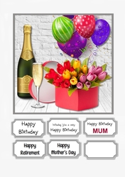 Female card topper for Birthday, Mum Birthday, Mothers Day or Retirement