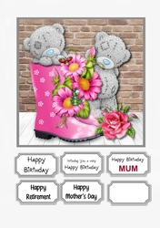 Tatty Teddy with Flowers for various occasions