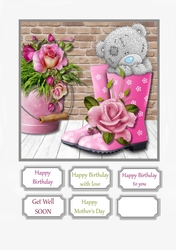 Tatty Teddy with Roses for Birthday, Mothers Day, Get Well Soon and other occasions