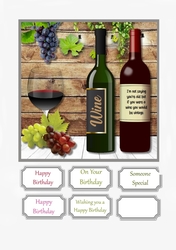 Wine themed humorous card topper
