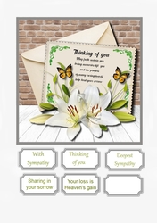 Thinking of you sympathy card topper
