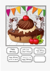 Cake and Playful Mice