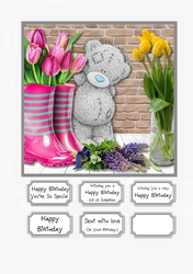 Tatty Teddy Floral card topper