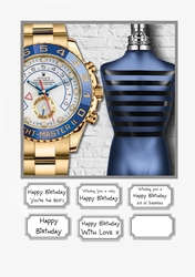 Mans Plan Luxury Watch and Aftershave