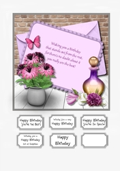 Floral Birthday card topper