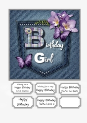 Denim Pocket Birthday Girl