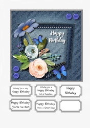 Floral Denim Pocket