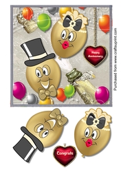 Congratulations or Anniversary Card with balloons