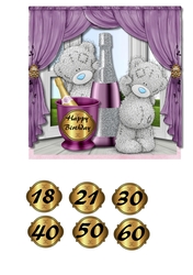 Tatty teddy with champagne