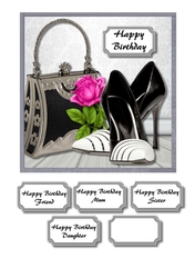 Vintage bag with shoes and rose