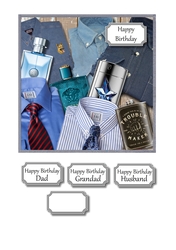 Shirts, aftershaves and hipflask