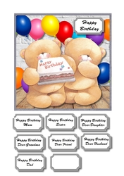 Forever friends with cake and balloons