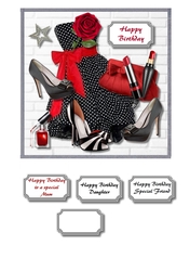 Black, white and red dress and accessories