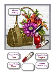 Gold bag with flowers