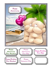 Forever friends bears on beach anniversary or valentine