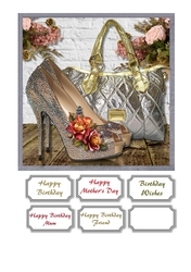 Gold and silver bag and shoes