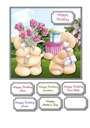 Forever friends bears with flowers and gifts