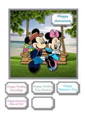 Mickey and Minnie anniversary, valentine or partner birthday
