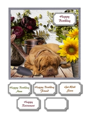 Dog with flowers