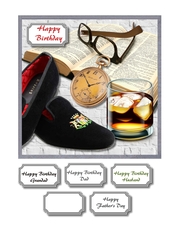 Grandad, Dad or Fathers day card topper