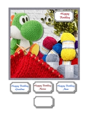 Knitting card topper