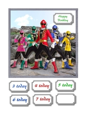Power Rangers card topper