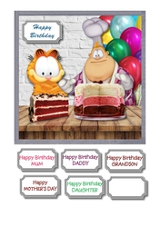 Garfield and Chef with cake