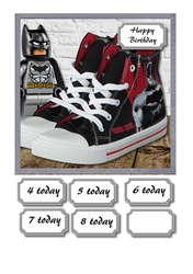 Batman dark knight baseball boots and lego figure