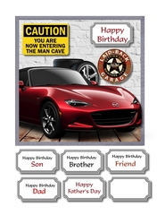 Red car in garage