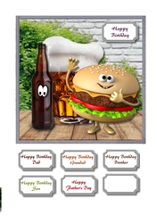 Burger and beer humorous card
