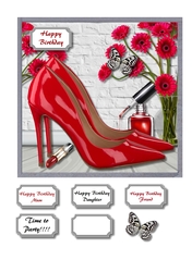 Red shoes and flowers
